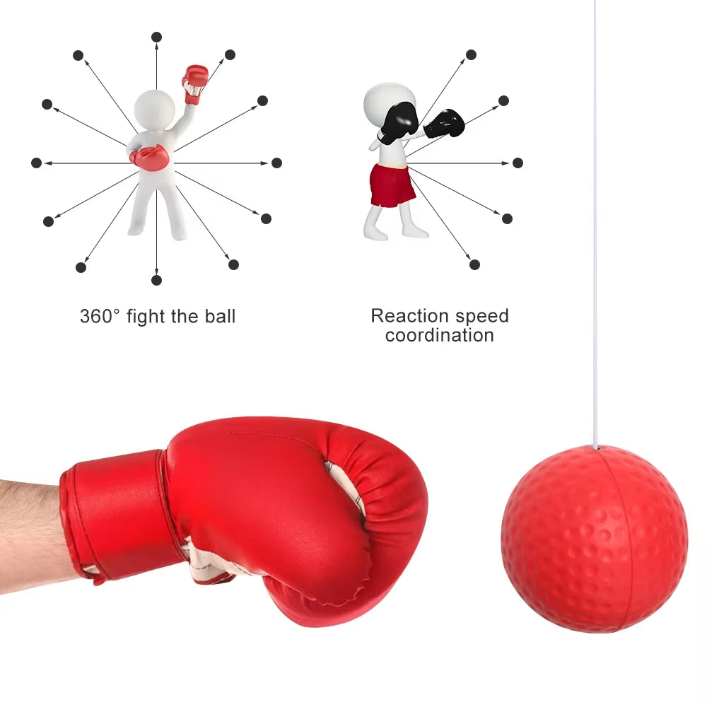 Boxing Speed Ball Head-Mounted PU Punch Ball MMA Sanda Training Hand Eye Reaction Home Sandbag Fitness Boxing Equipment