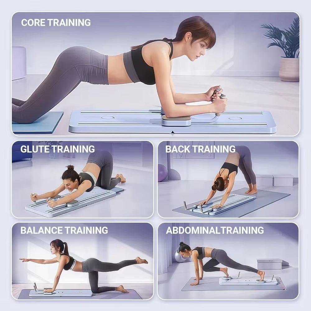Multi-Purpose Foldable Pilates Reformer Board for Home(Purple)