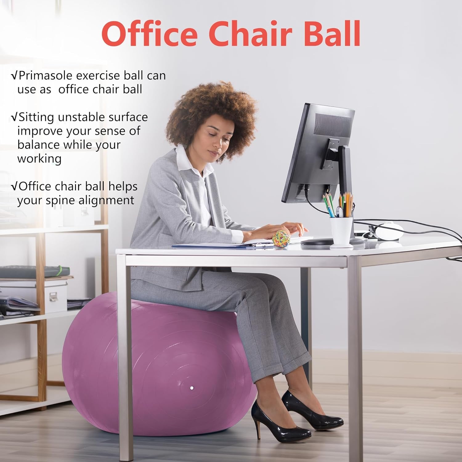 Exercise Ball for Balance Stability Fitness Workout 