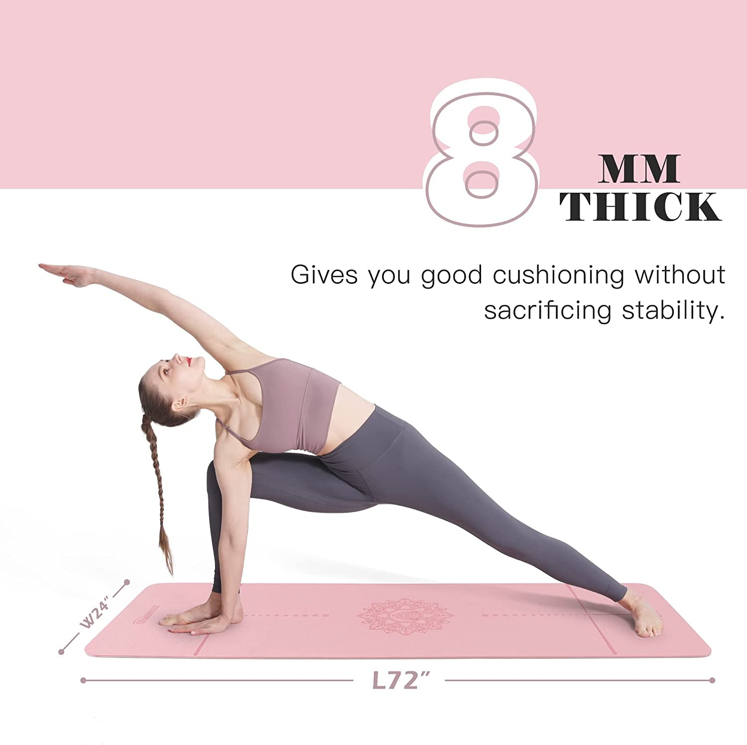Yoga Mat Extra Thick 1/3'' Non Slip Yoga Mats for Women with storage bag