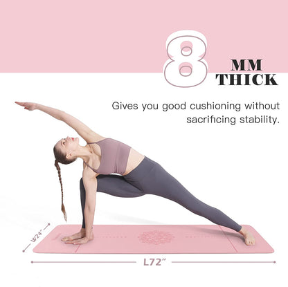 Yoga Mat Extra Thick 1/3'' Non Slip Yoga Mats for Women with storage bag
