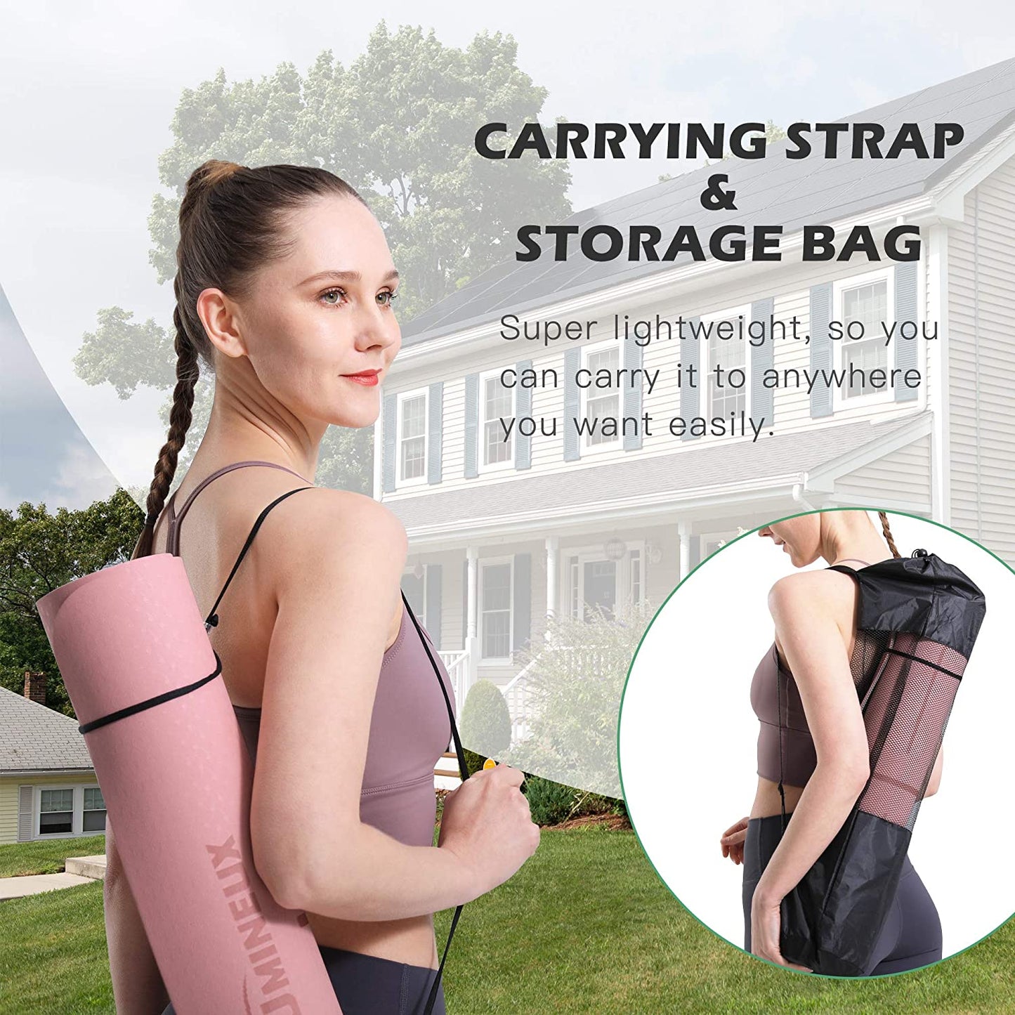 Yoga Mat Extra Thick 1/3'' Non Slip Yoga Mats for Women with storage bag