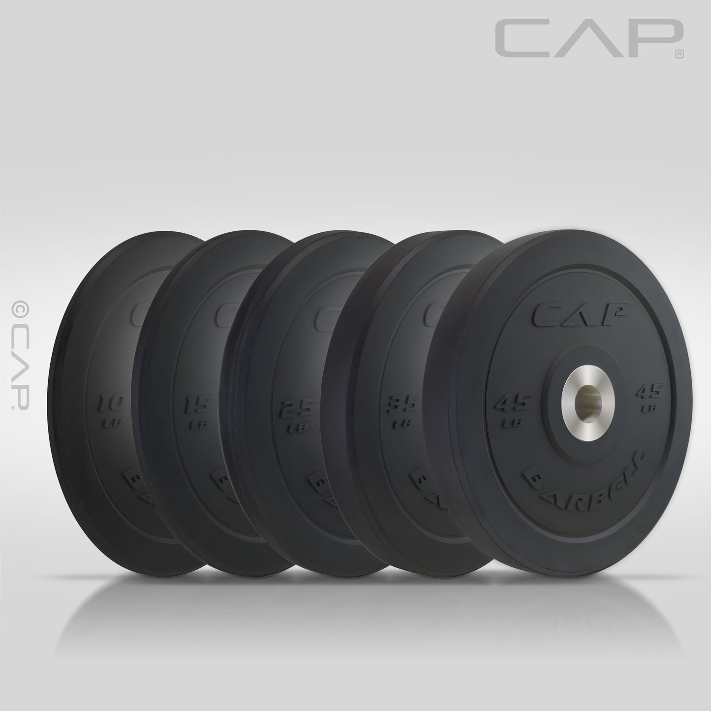 45 Lb Olympic Bumper Plate, Black