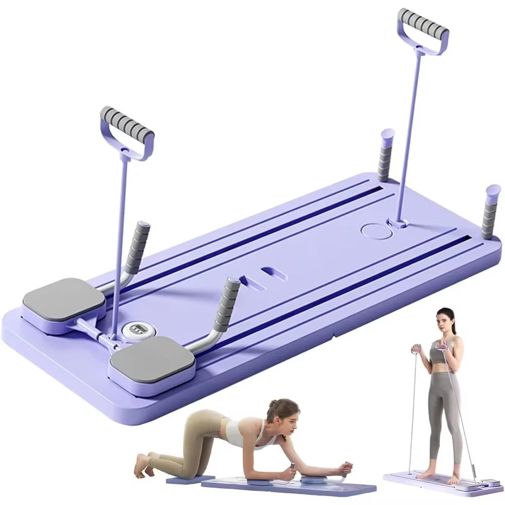  Multi-Purpose Foldable Pilates Reformer Board for Home(Purple)