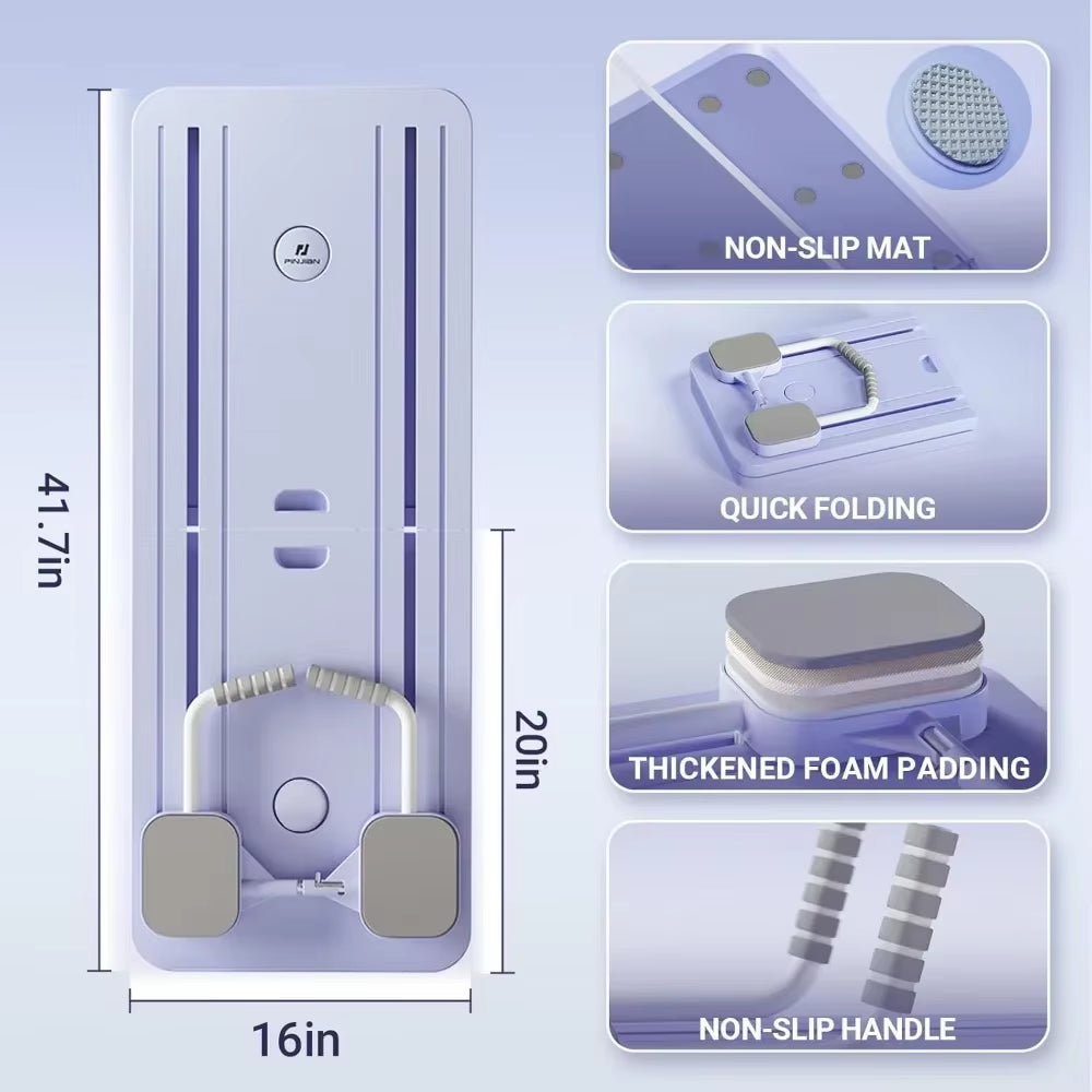  Multi-Purpose Foldable Pilates Reformer Board for Home(Purple)
